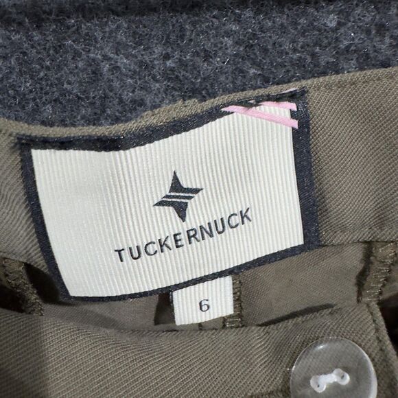 Tuckernuck Felix Shorts Women's 6 Olive Green Pleated Front Rayon Pockets - Picture 3 of 10